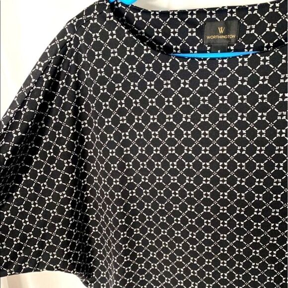 Worthington Dolman Geometric Blouse - Picture 1 of 3